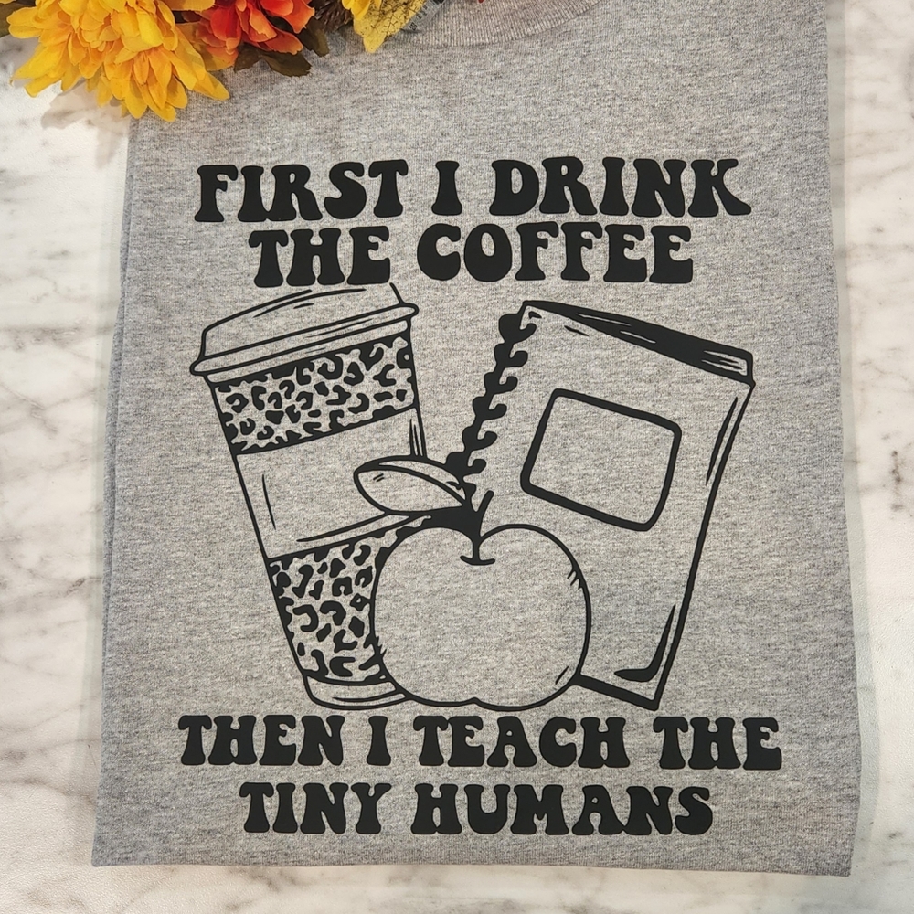 Teacher shirt coffee teach cheetah print cute popular